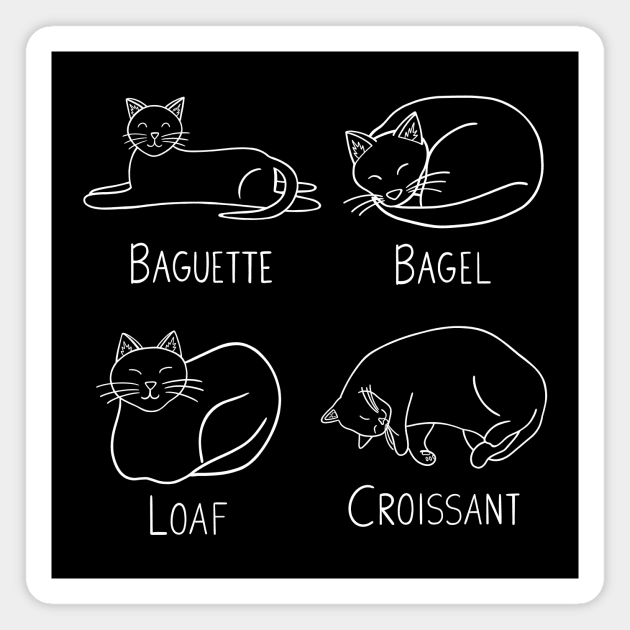 4 Bread Cats (white) Magnet by carolinewillustration